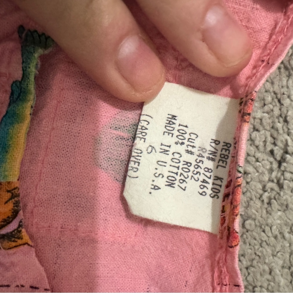 🌸 VINTAGE Rebel Kids Pink Nature Print Dress - Size 6 🌸 - Picture 3 of 5
